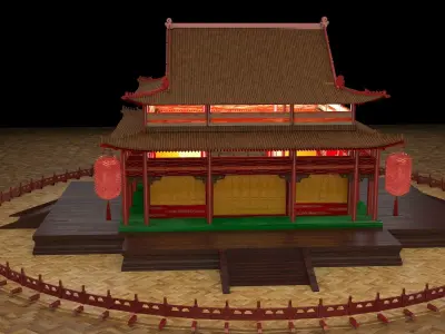  Chinese ancient house  3D model get