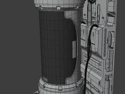 Sci Fi Lab Capsule Low-poly 3D model