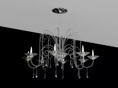Classic Crystal Chandelier with Candle-Style Design 3D model