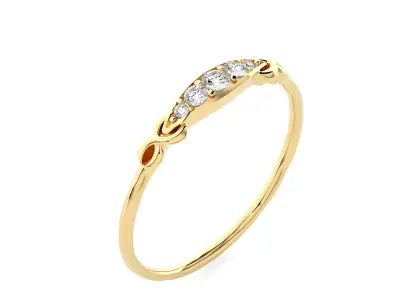 Light Minimalist Diamond Ring 3D print model