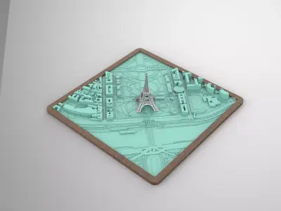 Eiffel Tower 3D City Model   3D print model