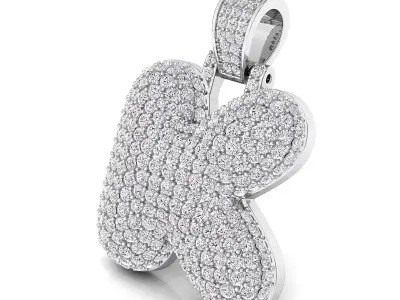 Bubble K Initial Pendant 3D print model