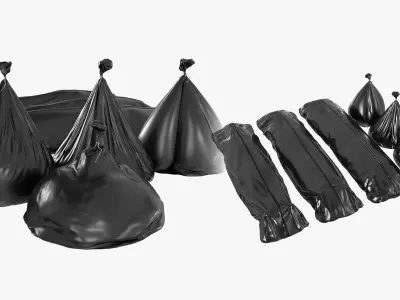 Bin bags set 3D model