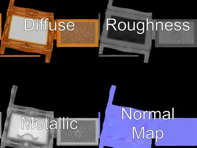 Ornate Gold Frame Model Pack for Detailed Visuals Low-poly 3D model