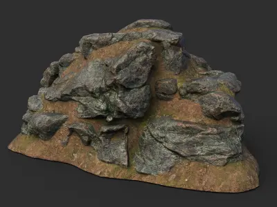 Low poly Rock and Soil Collection 210319 Low-poly 3D model