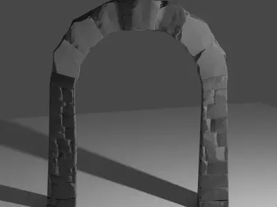 Stone Brick Gateway Free 3D model