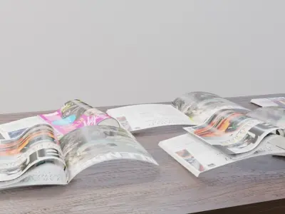 realistic collection of magazines Low-poly 3D model