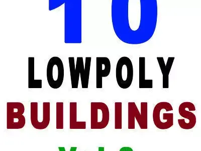 10 Architectural Buildings Low-poly 3D model