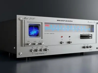vintage stereo hi-fi tuner 3D model