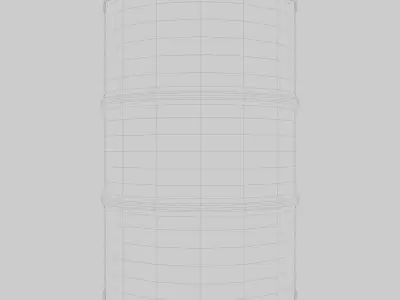 Damage Yellow Barrel Low-poly 3D model