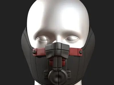 Gas mask respirator scifi futuristic protection  Low-poly 3D model
