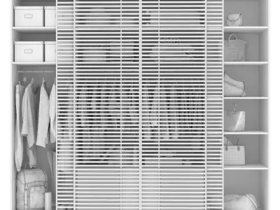 Wardrobe compartment doors Stripe 3D model