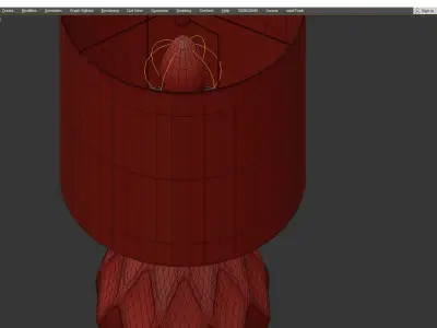 Grey Glass Table Lamp Low-poly 3D model