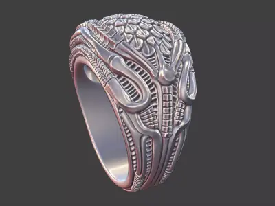 bioorganic giger style ring  v7 3D print model
