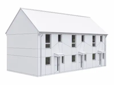 Neighborhood Houses P14 Low-poly 3D model