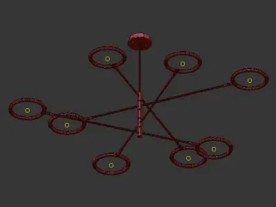 AX268 chandelier with six circular lights 3D model