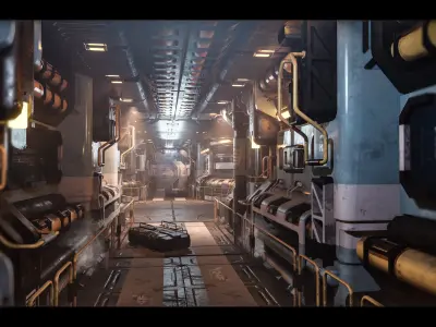 Sci-fi Corridor Modular Kit Vol 01 3D model