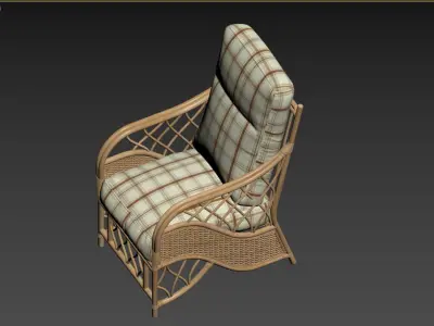 Oslo Walnut 2x Armchairs in Flora 3D model