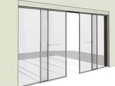 Wall Based Automatic Double Sliding Door 3D model