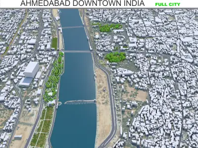 Ahmedabad Downtown Gujarat India Low-poly 3D model