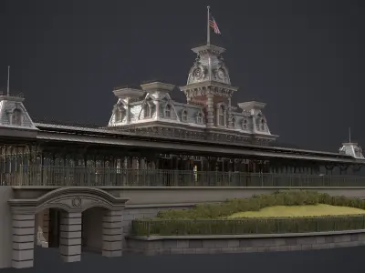 Railroad Main Street Station 3D model
