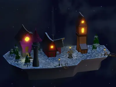 Stylized Village Free 3D model