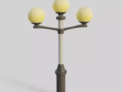 Cartoon Street Light 9 Low-poly 3D model