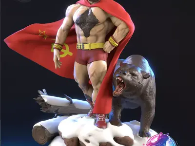 Zangief Street Fighter Statue Figurine stl printable 3D print model