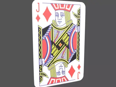 Poker Cards Tiles Jack V1 001 Low-poly 3D model