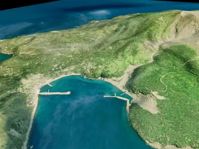 Kuchinoerabu volcanic Island full 3d model terrain 3D model