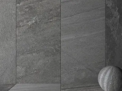 Stone Wall Tiles Santorini Grey 120x270 Set 2 Texture