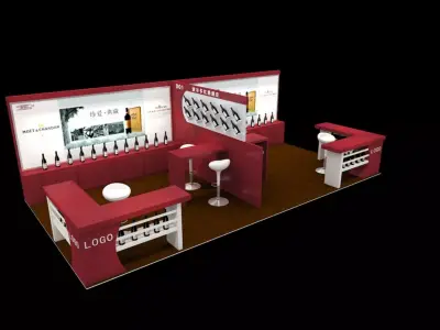 Creative booth 3D model