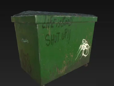 TrashCan big Low-poly 3D model