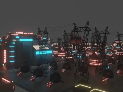 Low Poly City Pack Low-poly 3D model