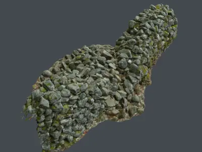 3d scanned nature stone wall E 3D model