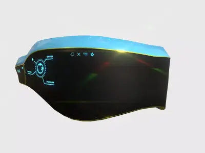 SciFi Glasses B08 Blue Black - Character Design Fashion Low-poly 3D model