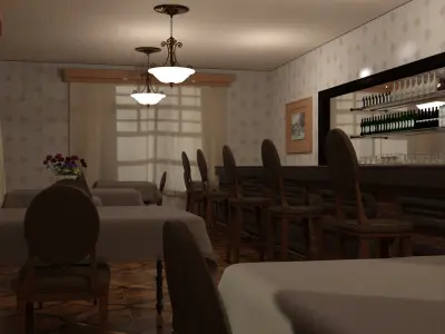 London Cafe - Blue Angel 3D model