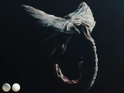 Alien - OBJ creature swimming in ocean 3D model