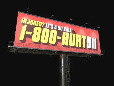 Billboard Low-poly 3D model