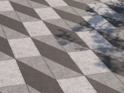 Paving set 01 Low-poly 3D model