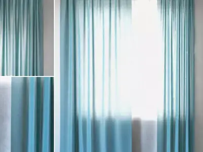 Curtains 95 EMILY VOILE Aegean Blue 3D model