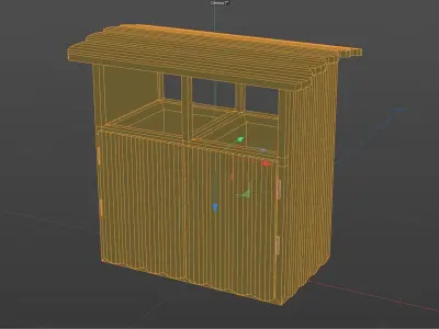 wood street bin Low-poly 3D model