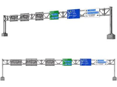 Direction sign on a U-shaped support 3D model