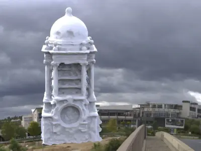 Mansion clock tower dome 3D model