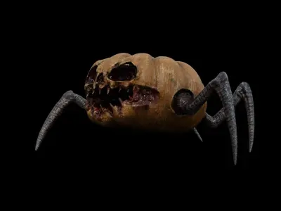 Halloween Pumpkin Monster Low-poly 3D model