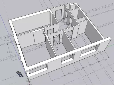 Apartments floor plan Free low-poly 3D model