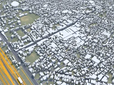 Moradabad Uttar Pradesh India 15km AI Low-poly 3D model