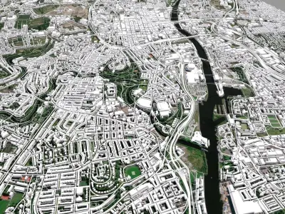 Cityscape Glasgow Scotland 3D model
