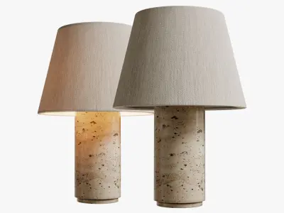 Colin King Travertine Table Lamp 3D model