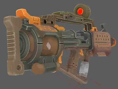 Next generation personalized rifle Low-poly 3D model